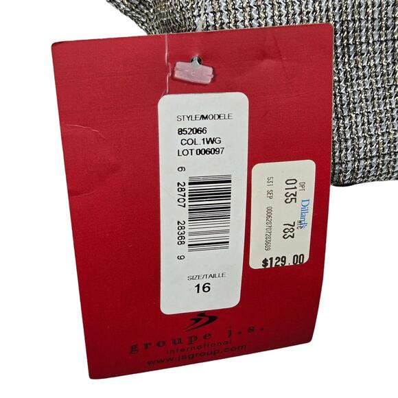 JS Collections Metallic Twin Set Womens 16 Silver Knit Party Formal Y2K Vintage - Picture 2 of 12